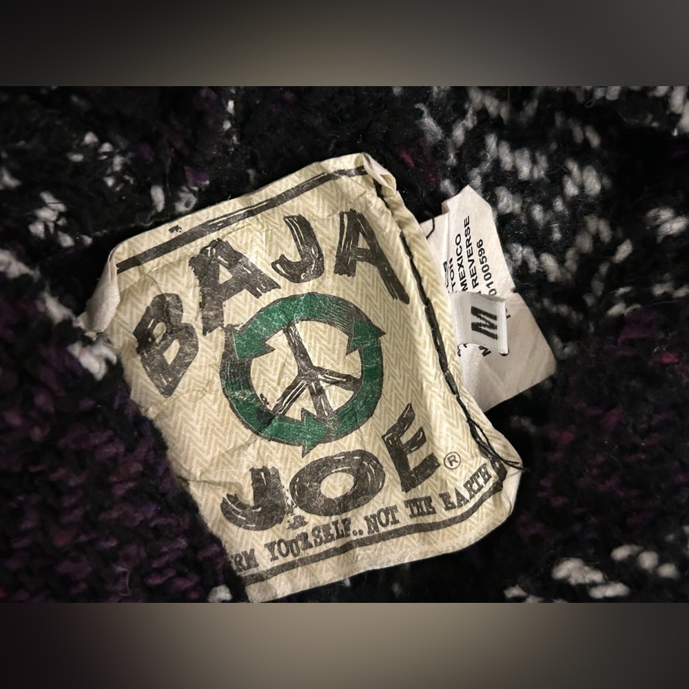Baja Joe Mens M Purple White Gray Pullover Beach Hippie Hoodie Boho Well Loved - Picture 8 of 8